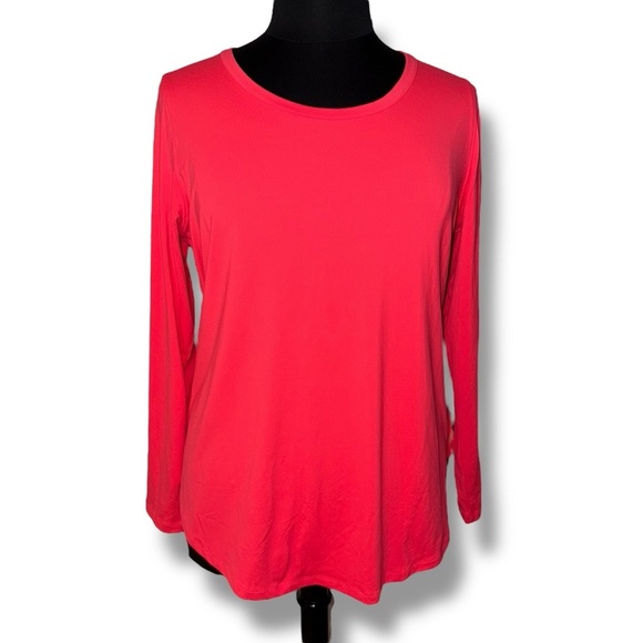 NWT LANE BRYANT LIVI Wicking Cut-Out Back Top - Coral 18/20 - Picture 3 of 16
